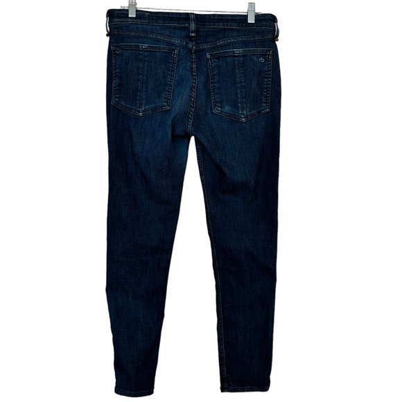 Women's Rag and Bone Cate Mid-Rise Anke Skinny Jeans Size 30 Blue Wash EUC - Picture 6 of 9